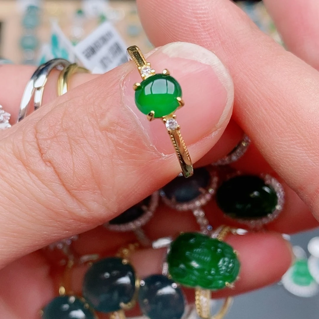 银S925镶嵌戒指翡翠