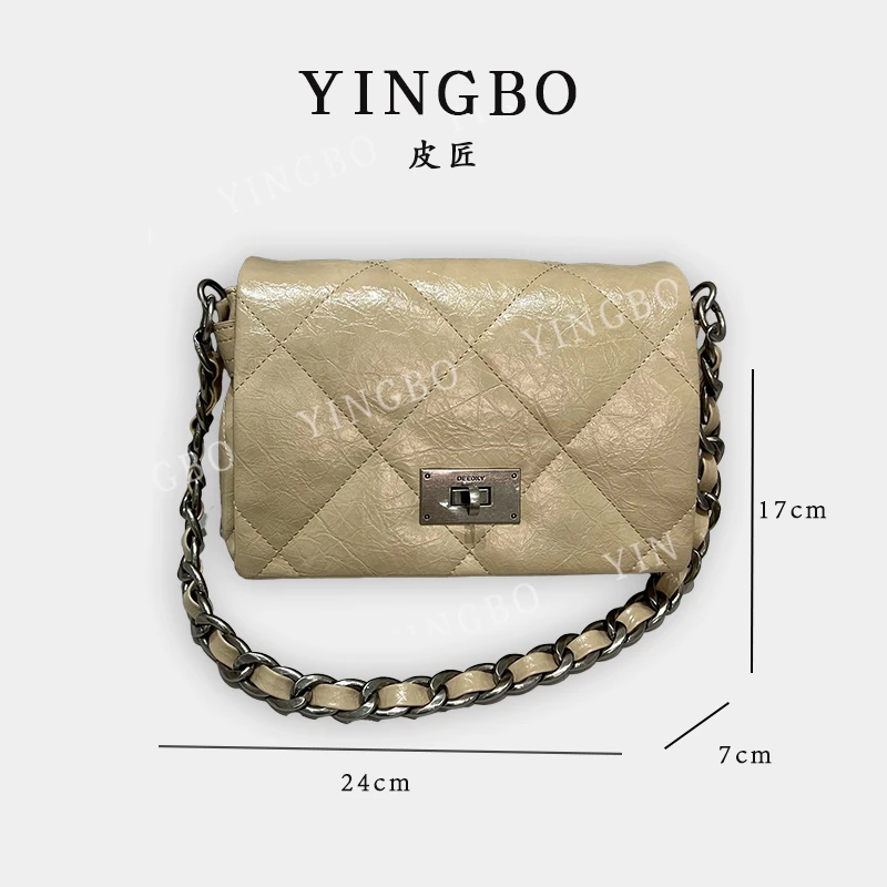 【英柏甄选】ZT-D7126-奶油杏 然与纯小众设计感时尚单肩百搭女包