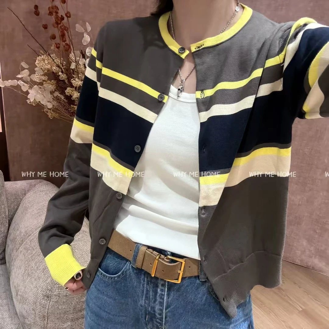 【条纹主义】韩系设计感撞色设计百搭显瘦开衫25068-1