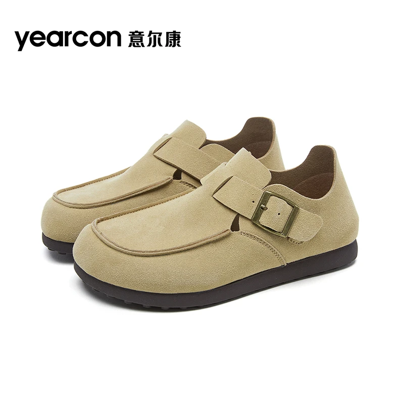 意尔康女鞋2025新款夏季透气百搭包头半拖鞋女士软底防滑勃肯拖鞋