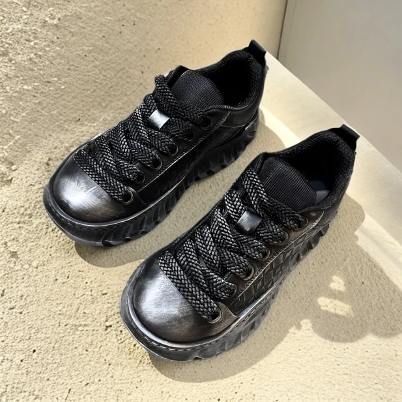 男款运动鞋低帮潮鞋ins百搭透气潮流男士老爹鞋时尚系带鞋子厚底