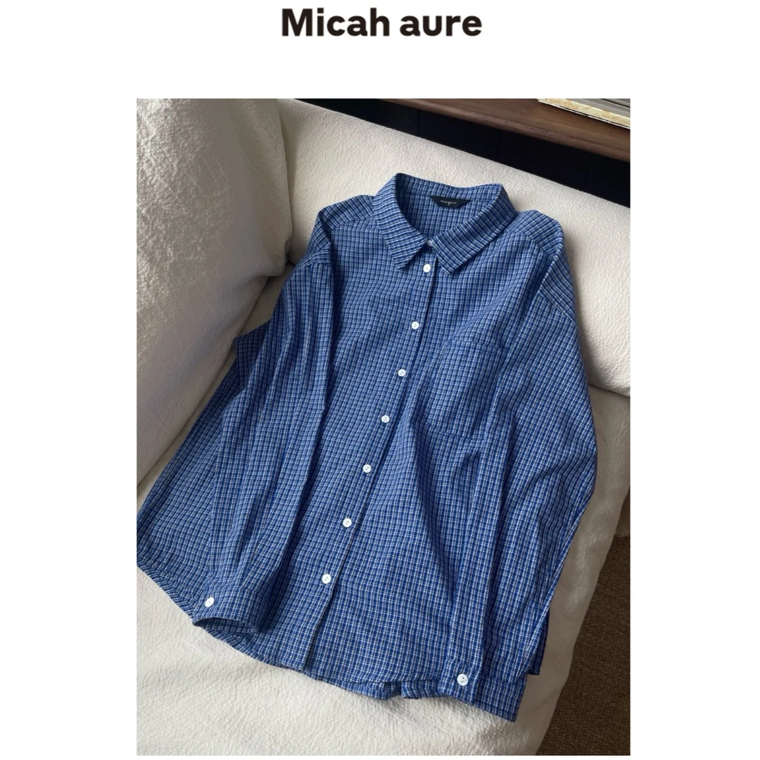 Micah  aure 「人气王」～miu 系蓝格衬衫