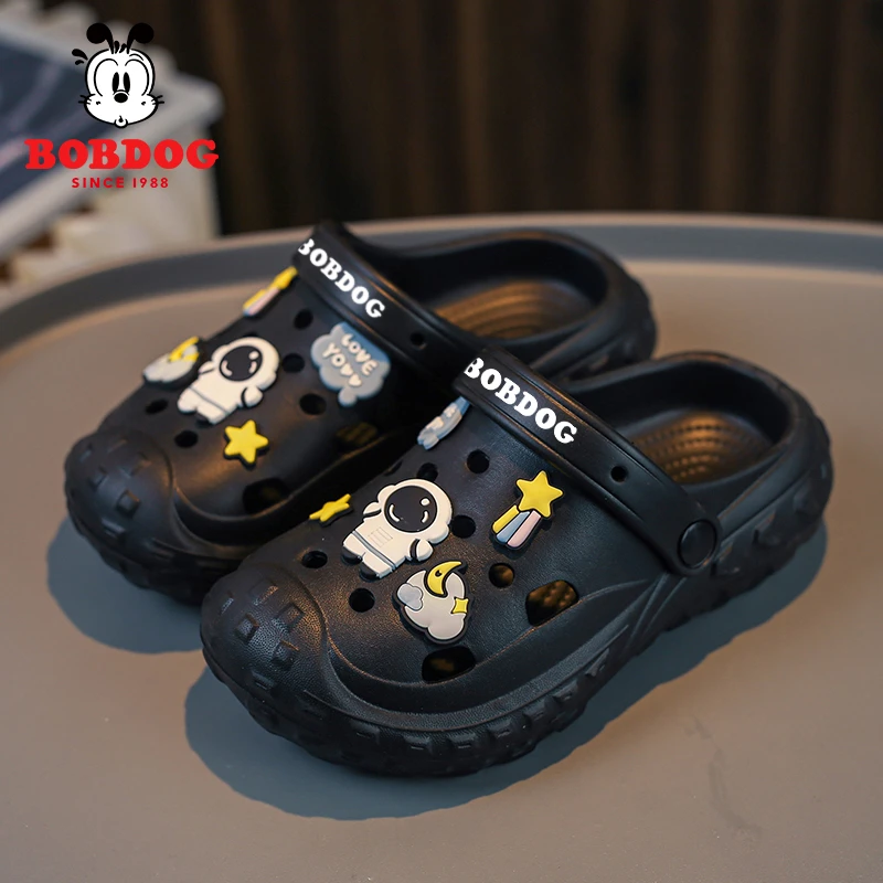 巴布豆洞洞鞋儿童室内家居防滑男童可外穿亲子耐磨拖鞋防水洞洞鞋