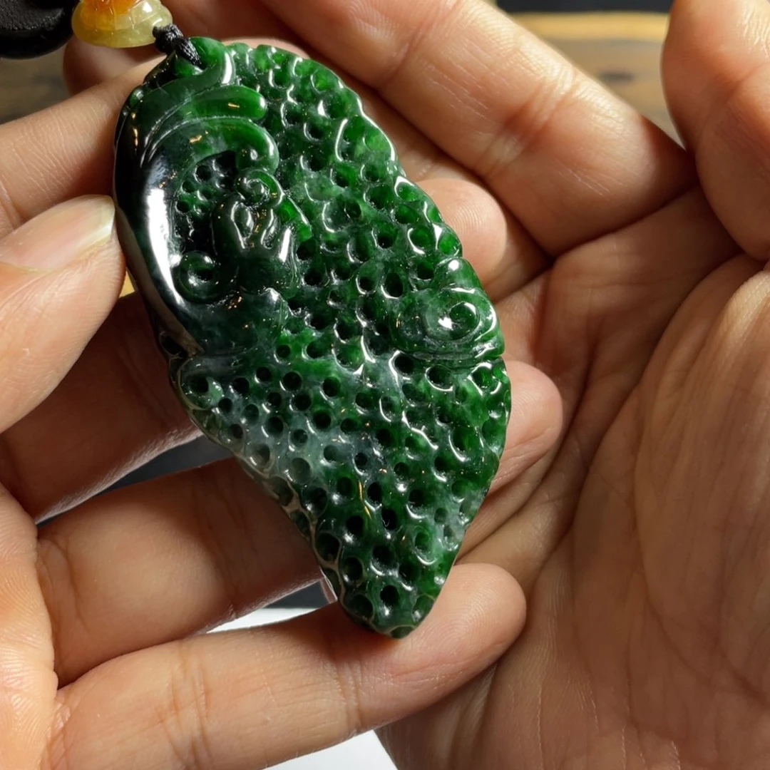 未镶嵌定制翡翠藓加绿 螭龙献瑞 太湖石