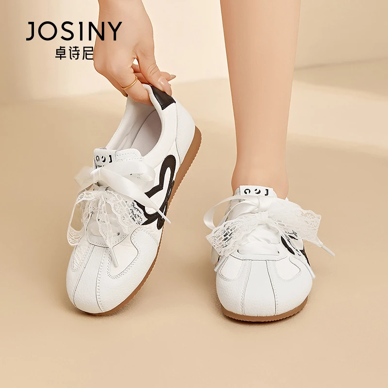 卓诗尼阿甘鞋女2025年春季新款百搭时尚平底德训运动舒适休闲板鞋