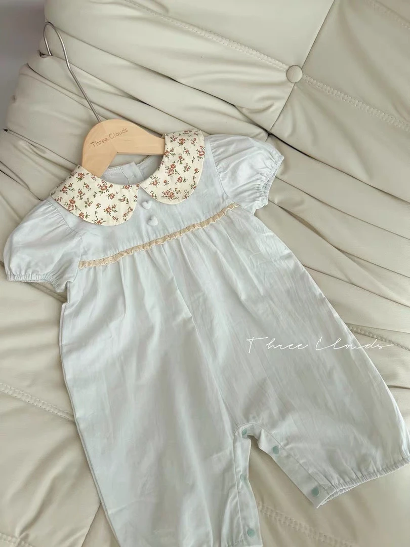 女甜美A类公主风女童爬服哈衣长爬单排扣长袖休闲风夏季