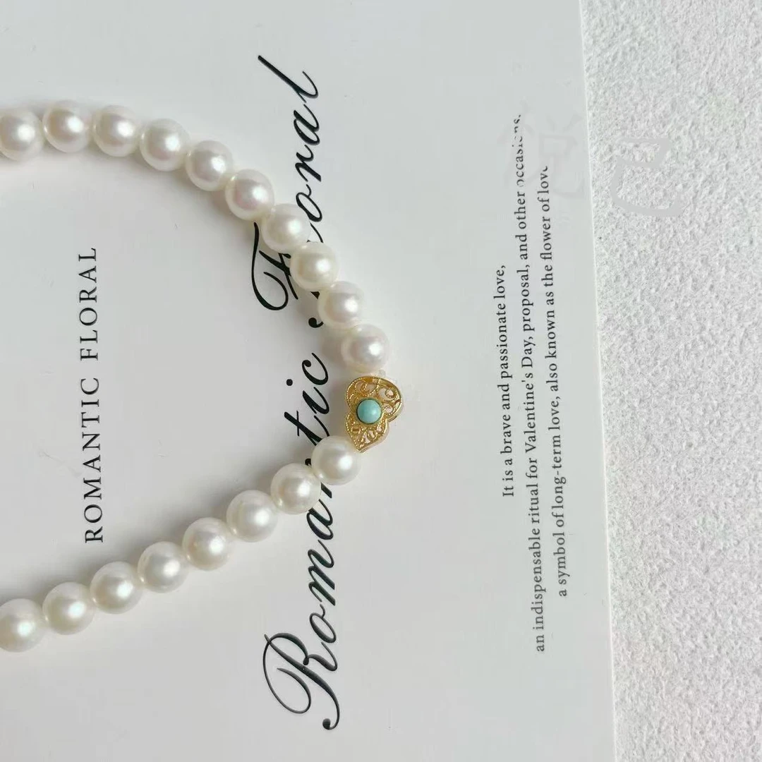 【人手一条】绿松石淡水珍珠手链5-6mm（悦己）E95