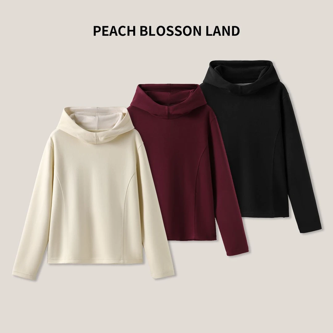 【大福专属】女装时尚百搭绵羊毛连帽卫衣 长袖休闲外套SS23211