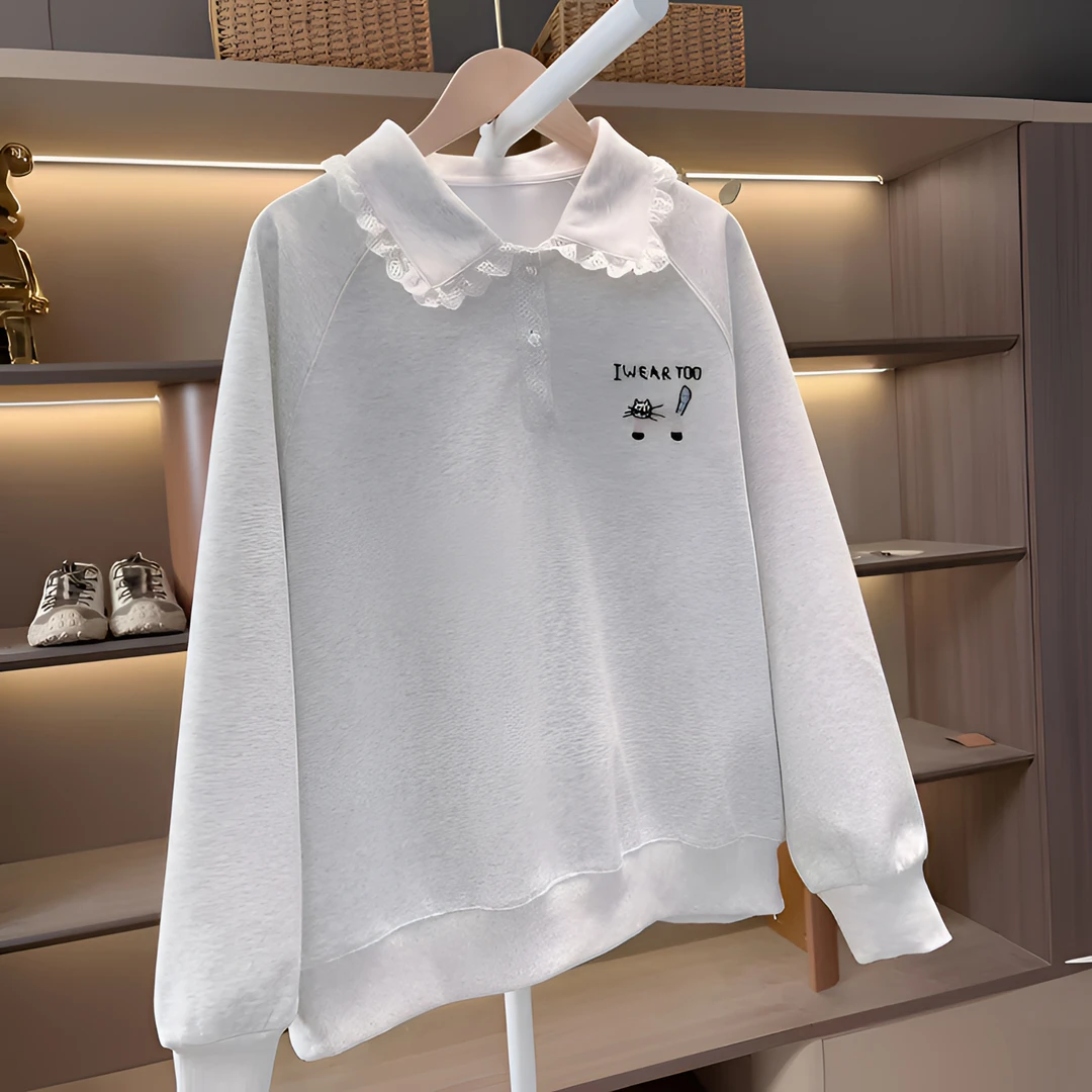 【现货】2025新款灰色春款女童春秋新款甜美韩版中大儿童春季卫衣