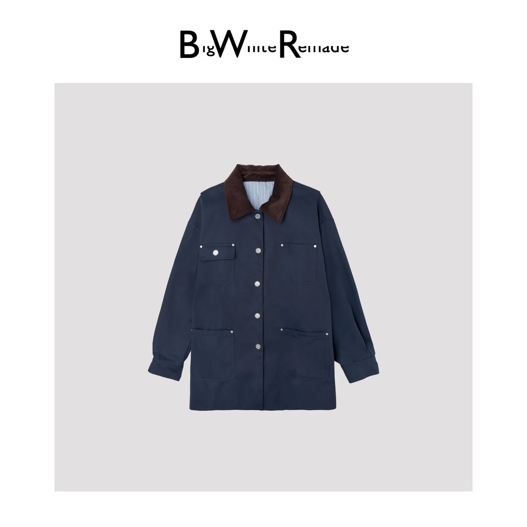 BIG WHITE REMADE“霍尔木家园”65精梳棉时尚美式风短外套D5L930