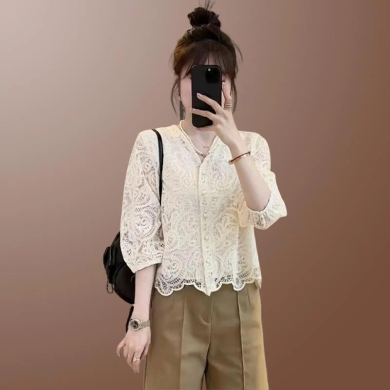 网红洋气炸街衬衫女爆款2025夏季新款洋气休闲装遮肚子藏肉上衣潮