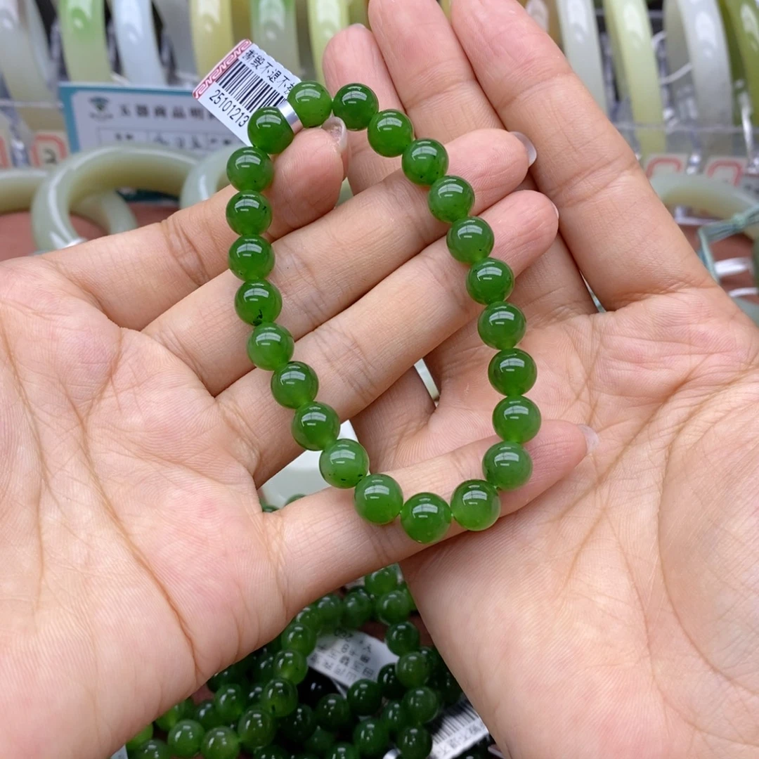 和田玉未镶嵌手串卡8