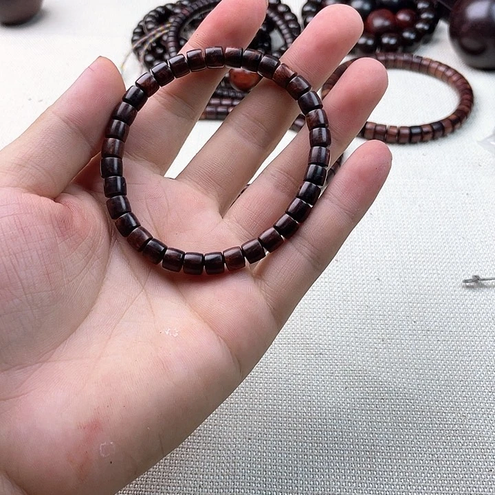 紫檀木类书架海南黄花梨竹节瑕疵珠