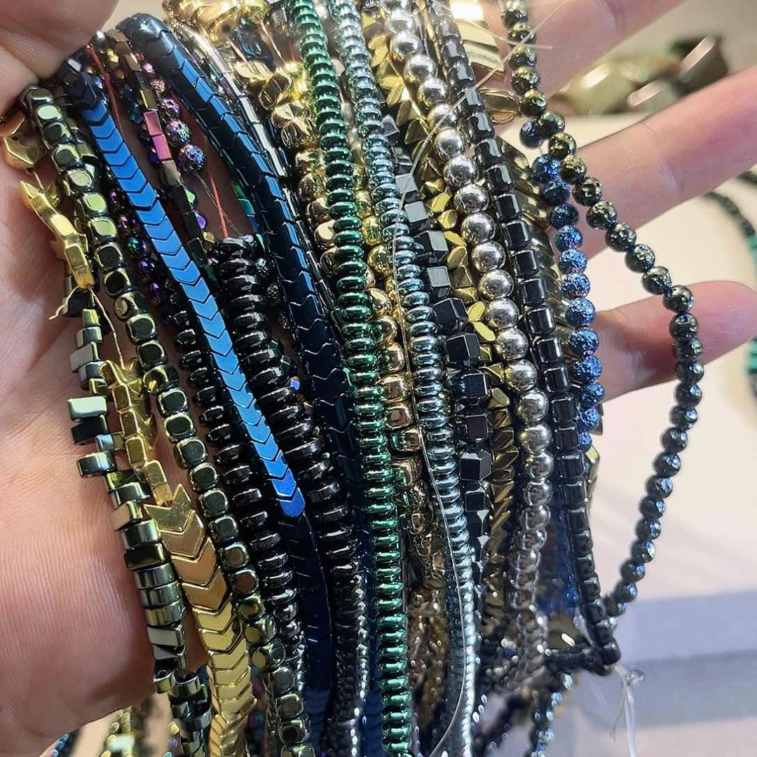 玛瑙/玉髓合金珠宝半成品勋*黑胆石31 条