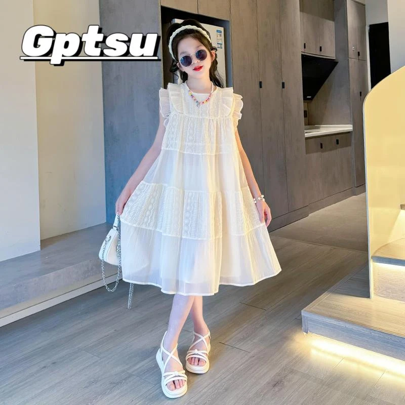 GPTSu女童裙子2025新款夏季儿童连衣裙高级感仙女裙洋气女孩夏装
