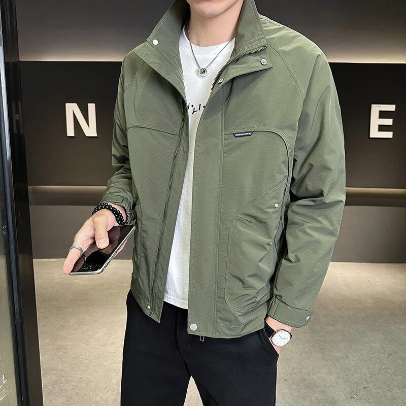 2025春季男士休闲立领工装军旅时尚外套百搭帅气潮流夹克潮JK5092