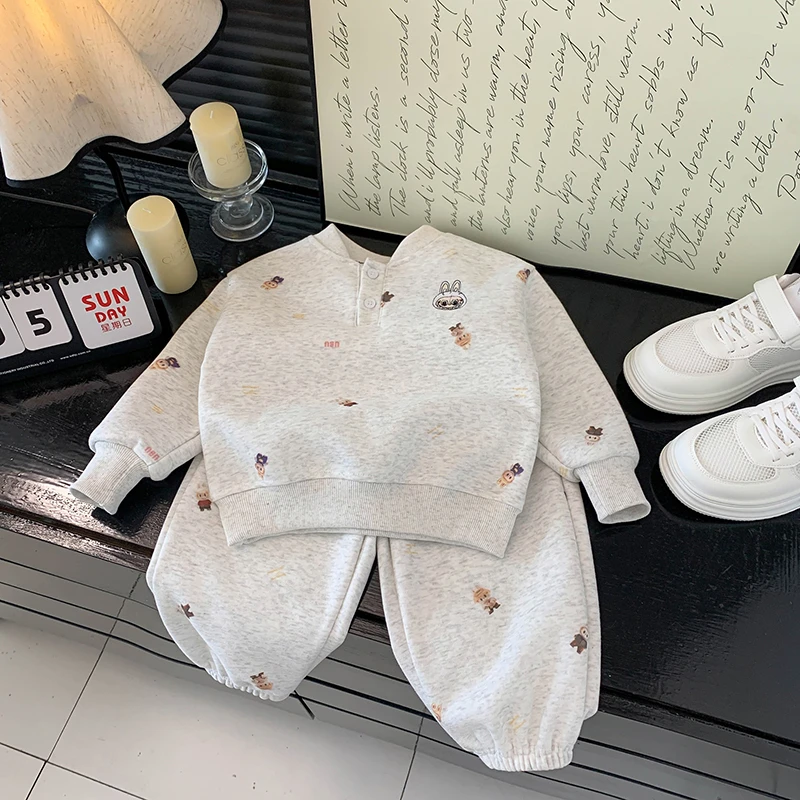 儿童拉布布套装中小童加厚秋冬款运动卫衣中性卡通风潮流时尚