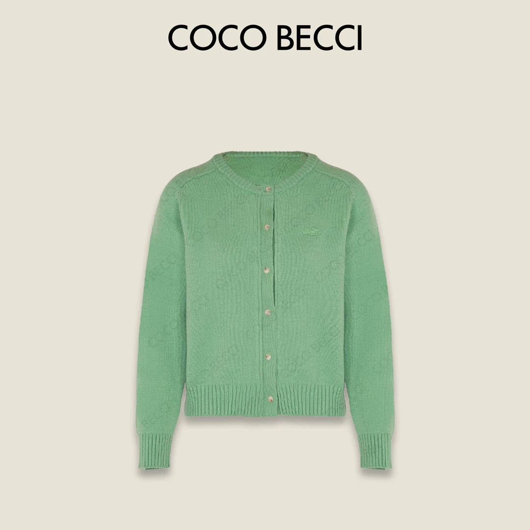 COCO BECCI【秋日调色盘】绵羊毛圆领慵懒针织开衫毛衣CFQXYC331197