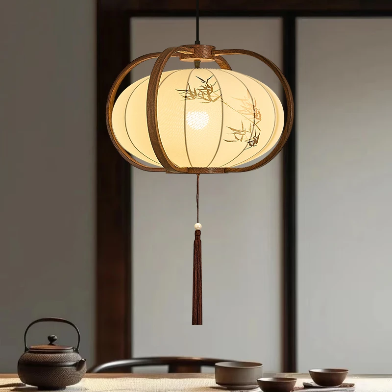 宋氏美学灯禅意风中式餐厅茶室氛围灯中古卧室床头设计师款小吊灯