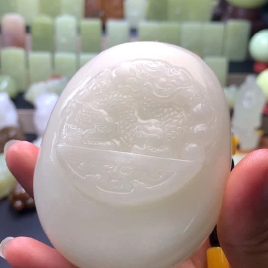 石材方解石手把件