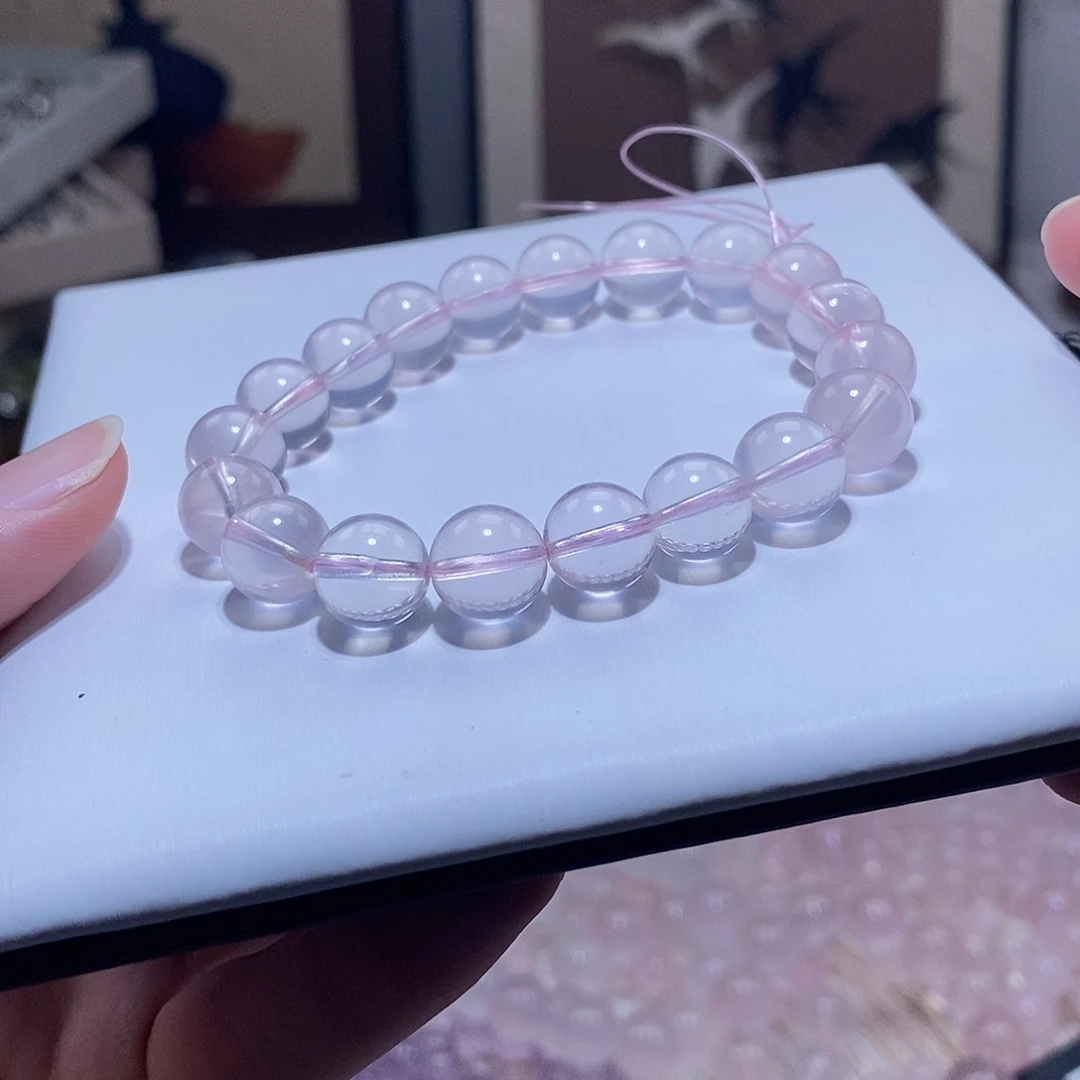 水晶手串未镶嵌9.5咪星光莫粉