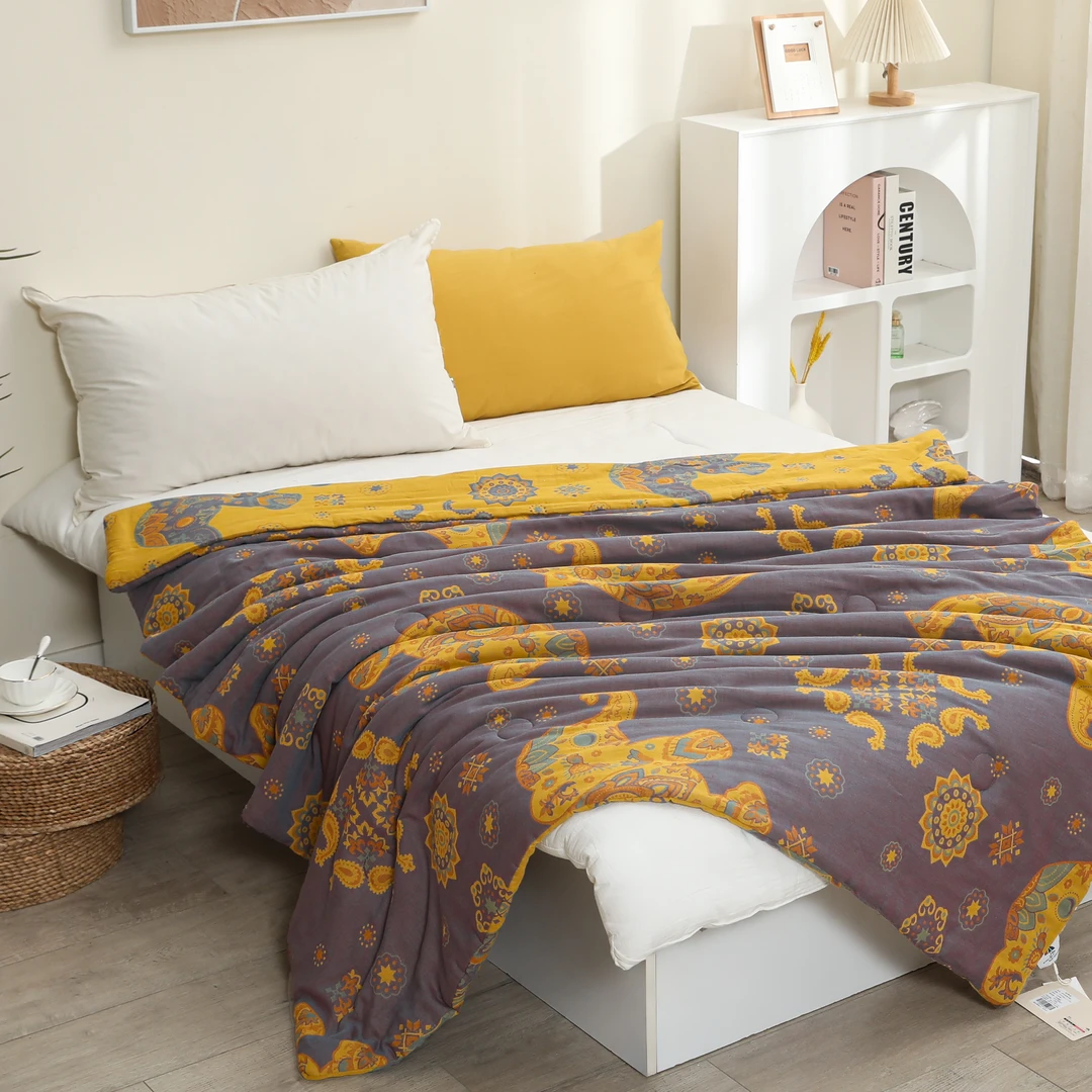 （小象被子）2.0M*2.3M高端双层纱纯棉柔软亲肤可机洗大豆被