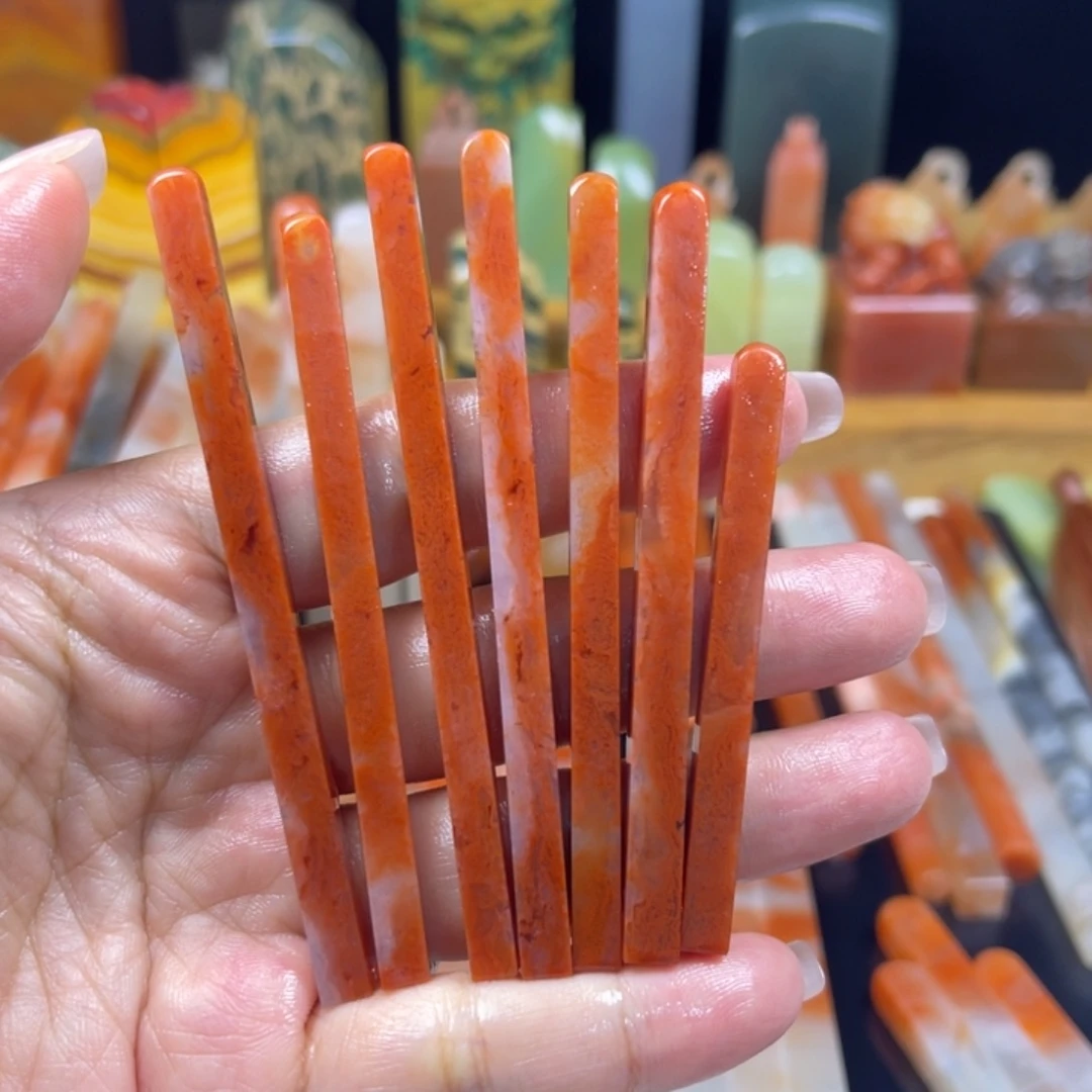 印石青田石老挝石牙签0.5，，×7