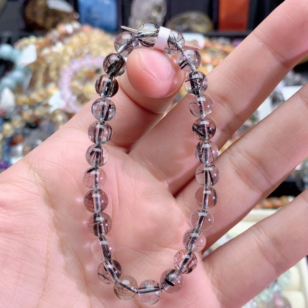 水晶手链未镶嵌黑发晶手链7+