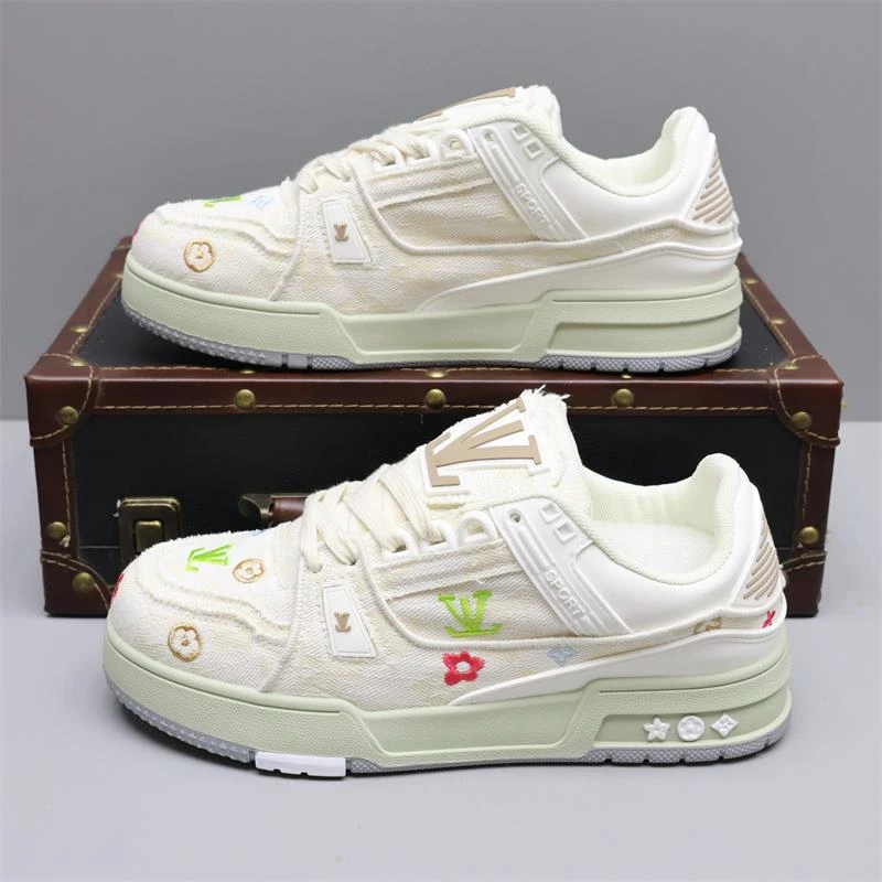 2025新款潮牌德训鞋小众复古面包印花情侣板复古复古撞色德训板鞋