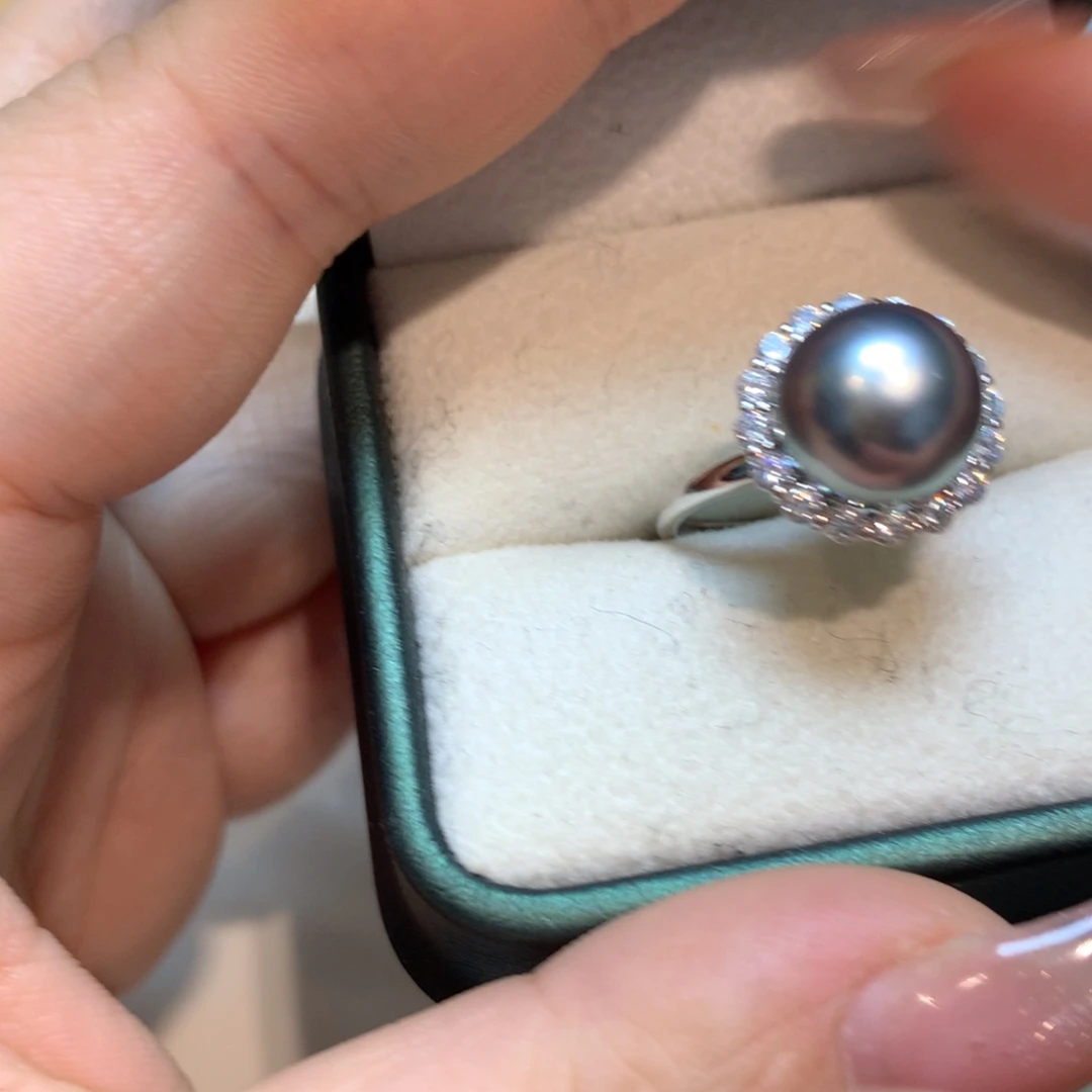海水珍珠戒指银S925镶嵌