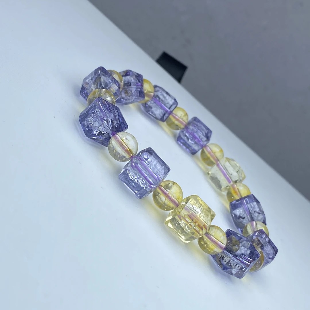 SJ-066号高品质黄色方糖10mm手链多样性发一件