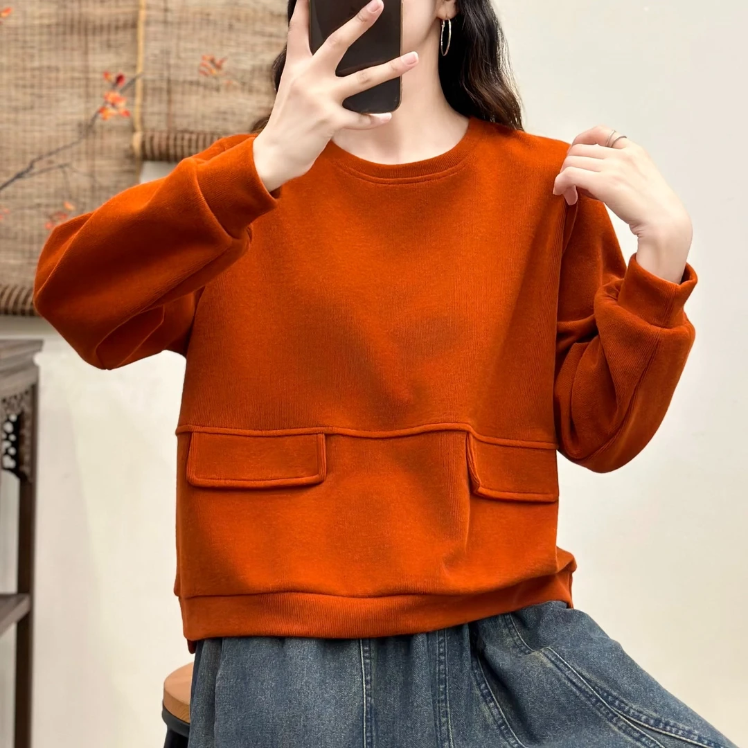 17018新款春秋休闲减龄宽松显瘦上衣卫衣