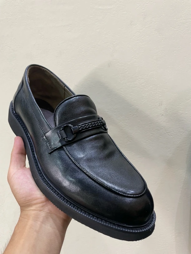 休闲圆头休闲皮鞋男款手工皮鞋休闲鞋正装机能潮鞋
