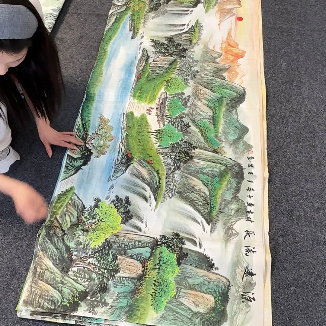 纯手绘国画作品好看小六尺