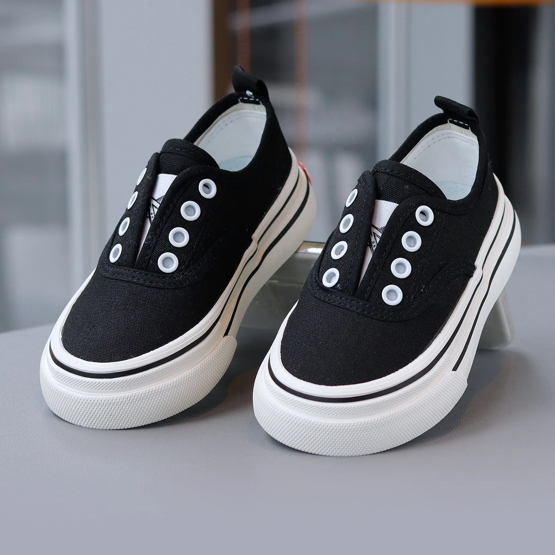 儿童鞋子小童帆布鞋2025新款童鞋女童休闲鞋男童板鞋一脚蹬乐福鞋