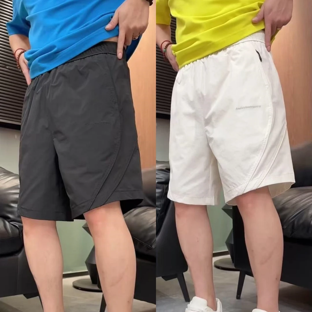 2025夏季新款透气速干时尚宽松百搭男士休闲刺绣五分短裤中裤百搭