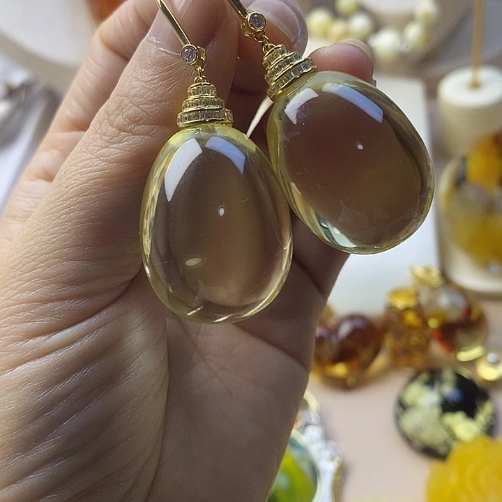 琥珀未镶嵌颈饰明珀耳坠