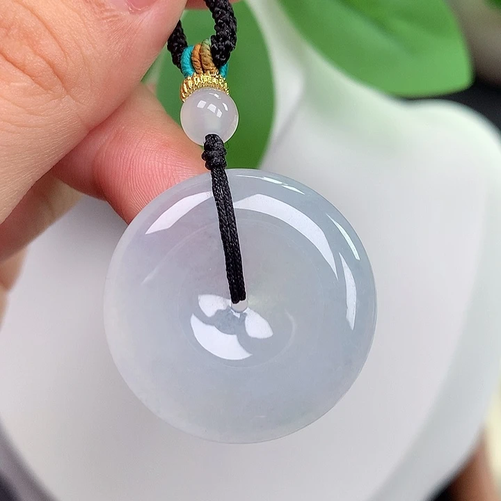 翡翠未镶嵌颈饰平安扣 28.8x5.2mm