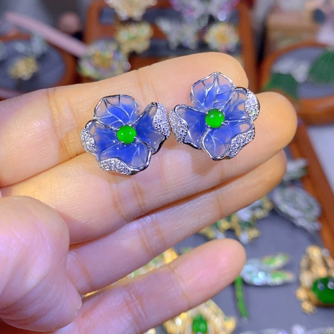 颈饰银S925镶嵌翡翠