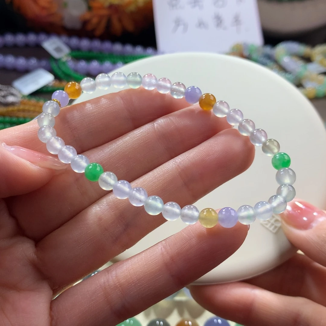 翡翠手链未镶嵌冰多宝卡5