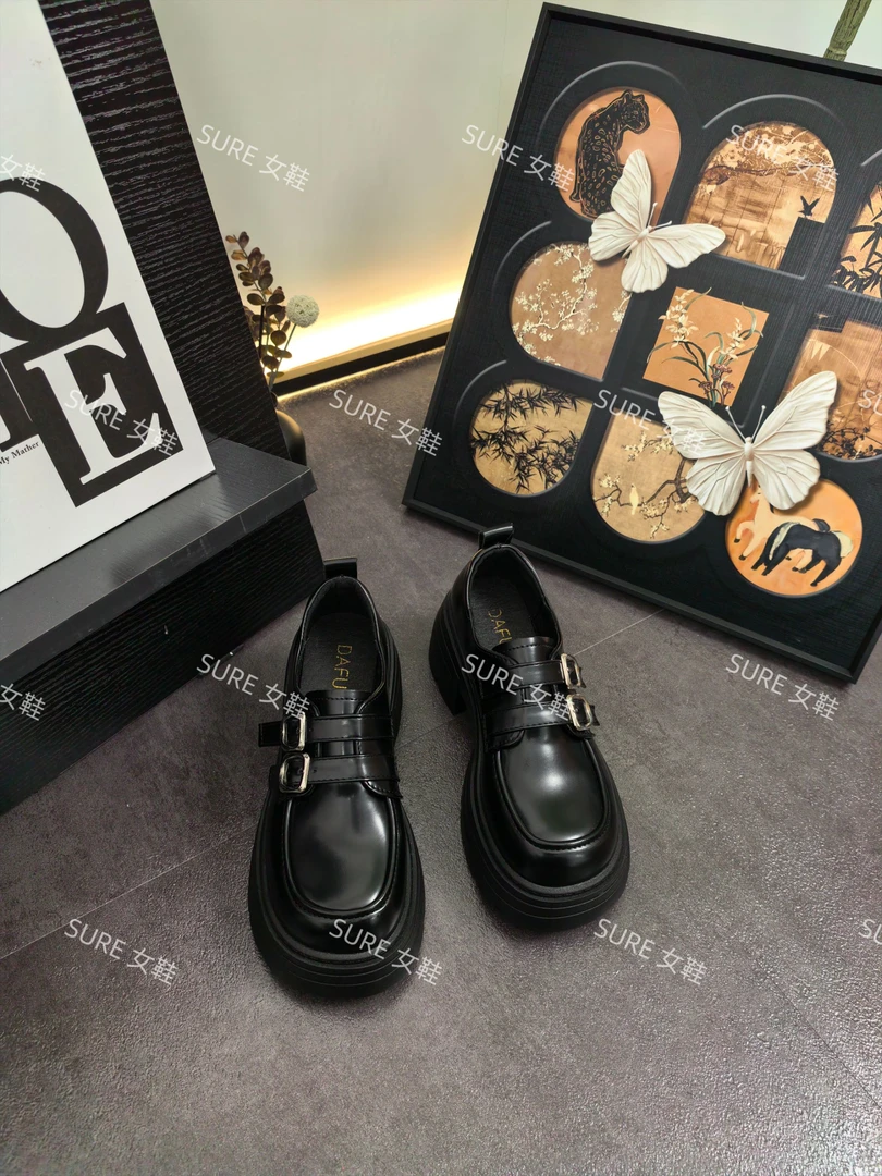 【SURE】朔!‘双系带小银扣‘经典玛丽珍乐福鞋欧若风女春