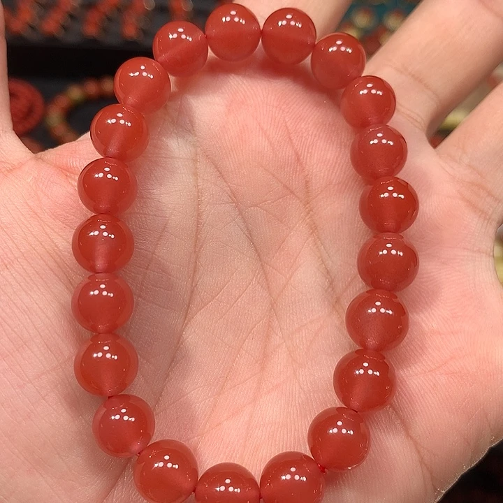 南红玛瑙未镶嵌手链卡8.9