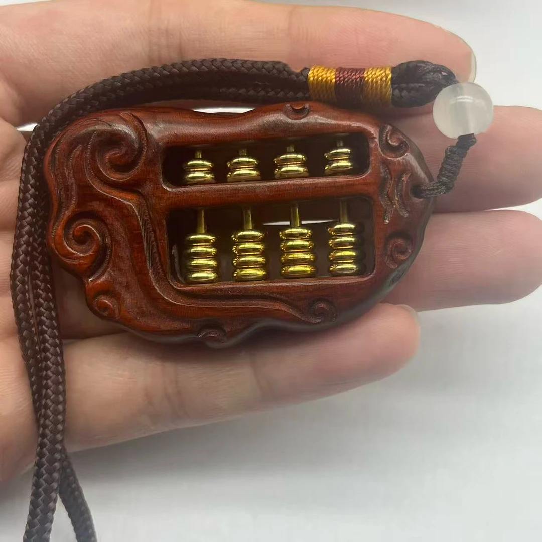 血檀雕刻算盘形状手把件无礼盒 1121