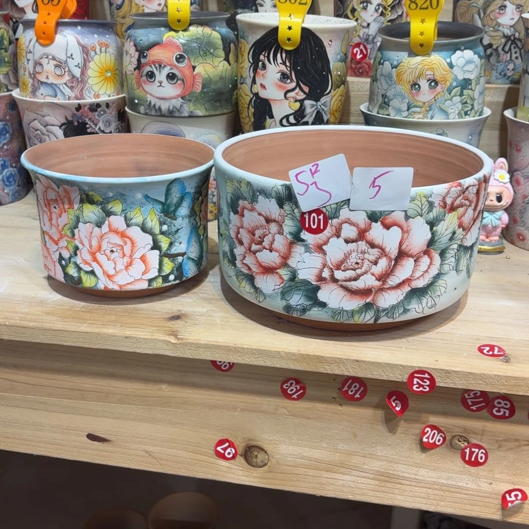 ****y景德镇手绘花盆陶瓷