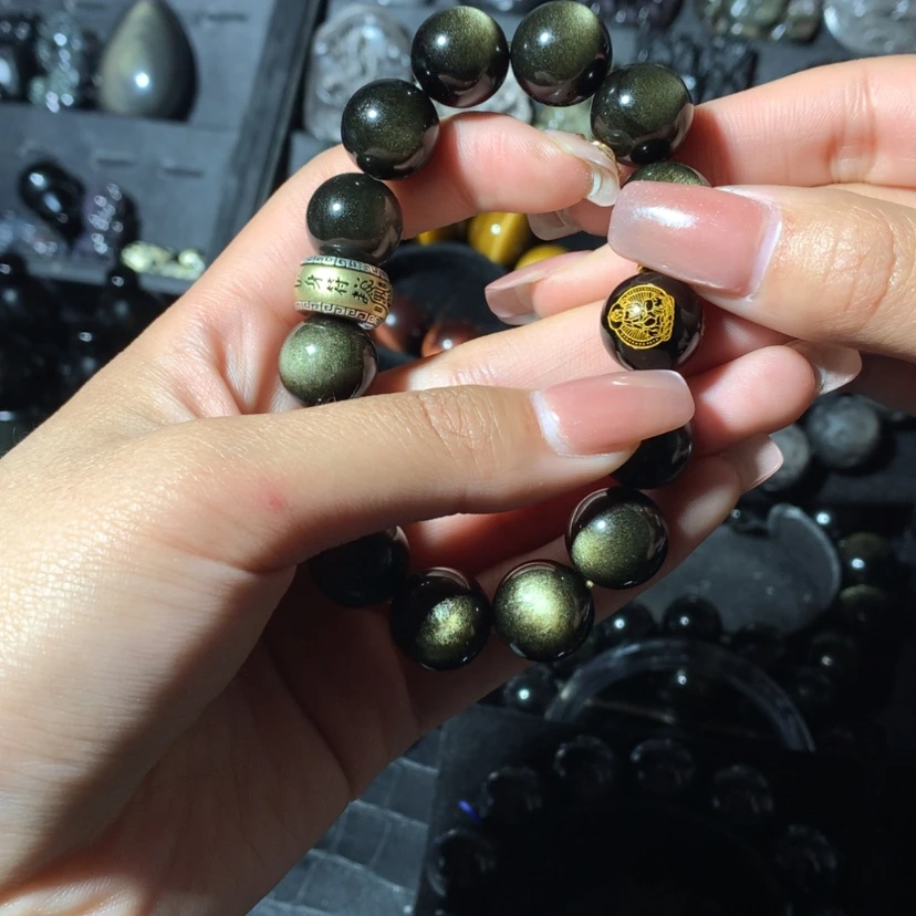 【闪购商品】黑曜岩手链未镶嵌明**