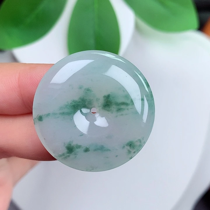 颈饰未镶嵌翡翠平安扣 29.9x5.2mm