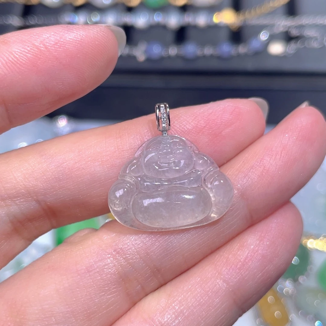 颈饰18K金镶嵌翡翠翡翠