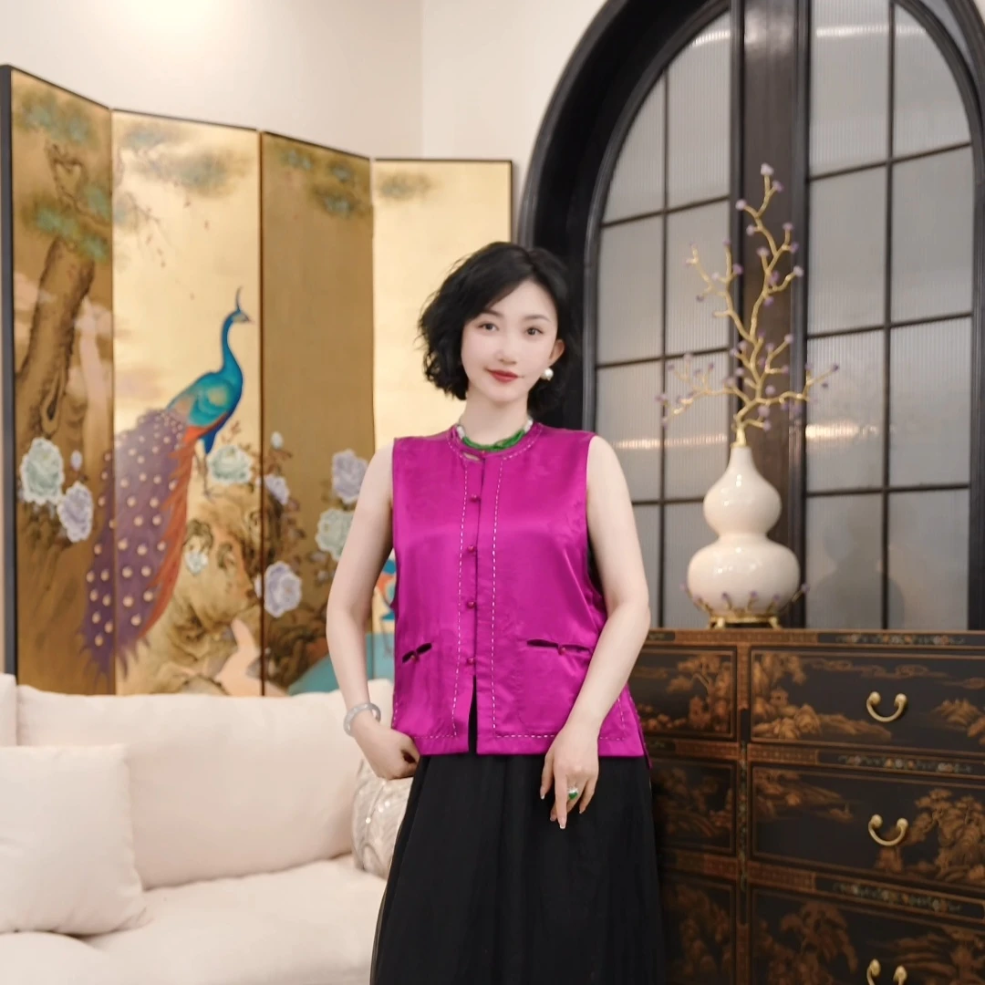 Betty Bairn【梦嫣云 · 香云纱】重缎25姆米桑蚕丝马甲25B-BW10135