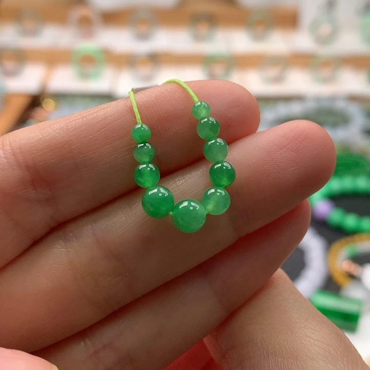 冰***骨未镶嵌手串翡翠天然缅甸A货翡翠
