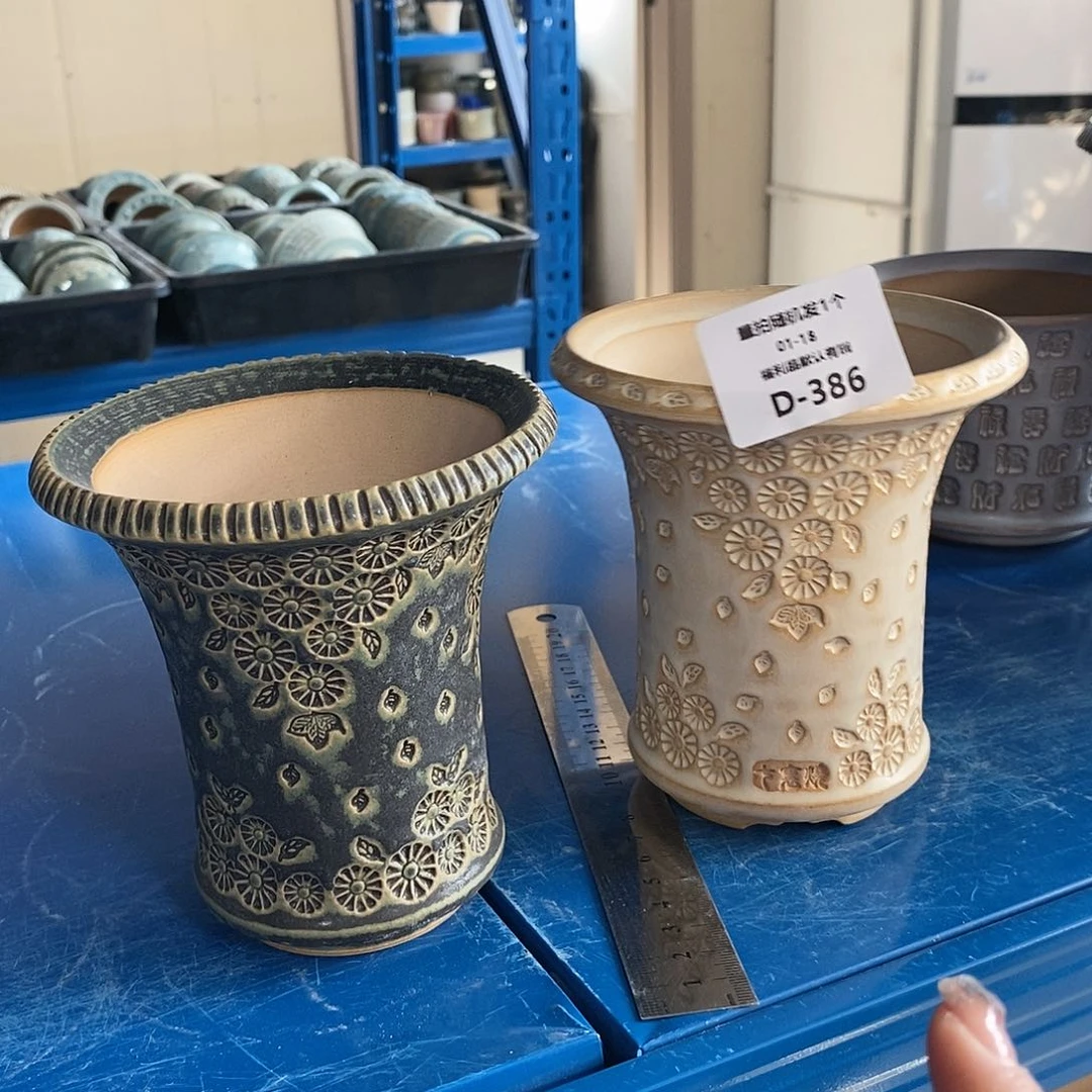 七里烧花盆1-18-386口径10